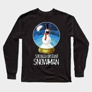 Socially Distant Snowman Long Sleeve T-Shirt